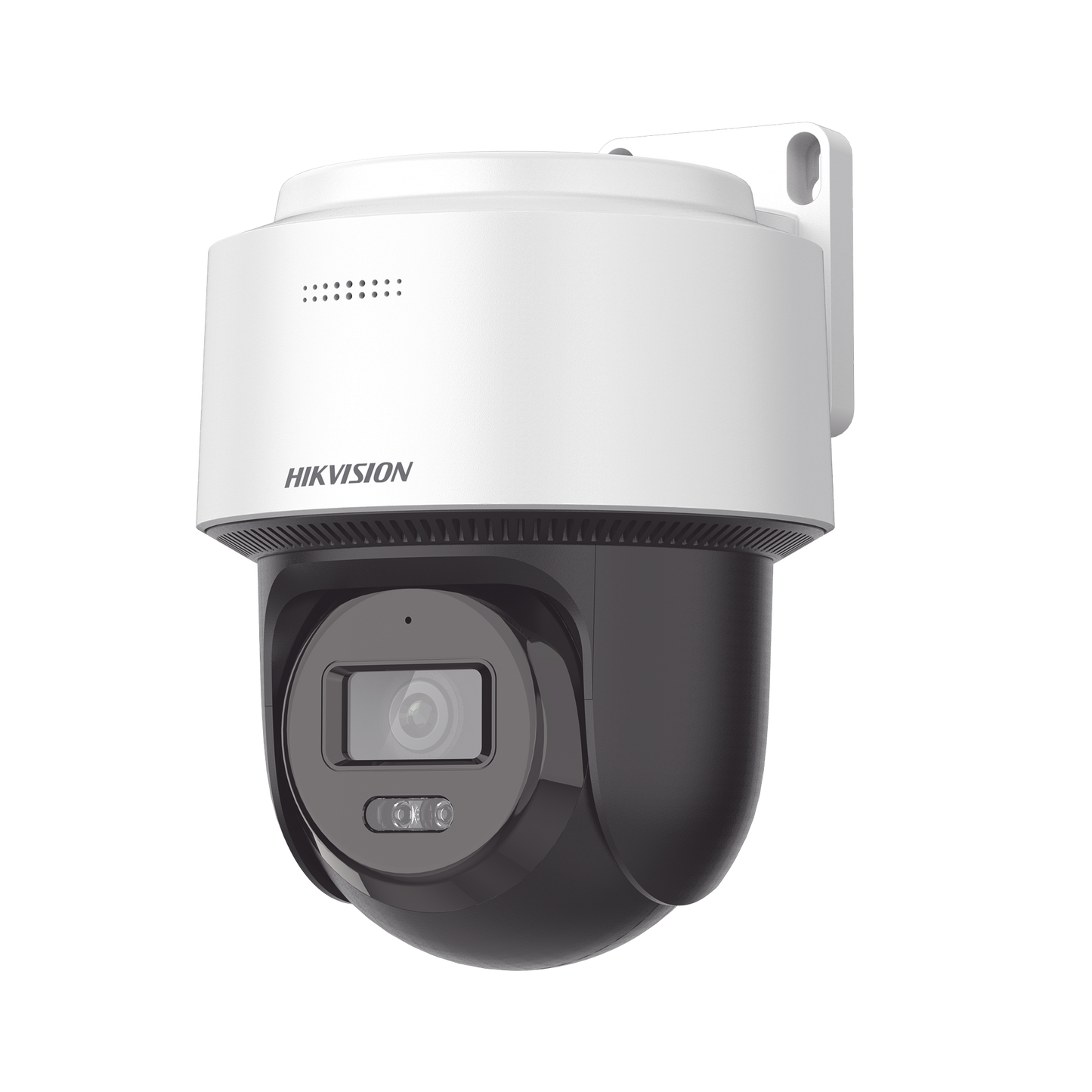 Domo PT IP 4 Megapixel / Lente 4 mm / Dual Light (30 mts IR + 30 mts Luz Blanca) / ACUSENSE / Autoseguimiento en Humanos / PoE / IP66 / Micrófono y Bocina Integrado (Audio de Dos Vías) / Micro SD / Incluye Montaje de Pered o Techo