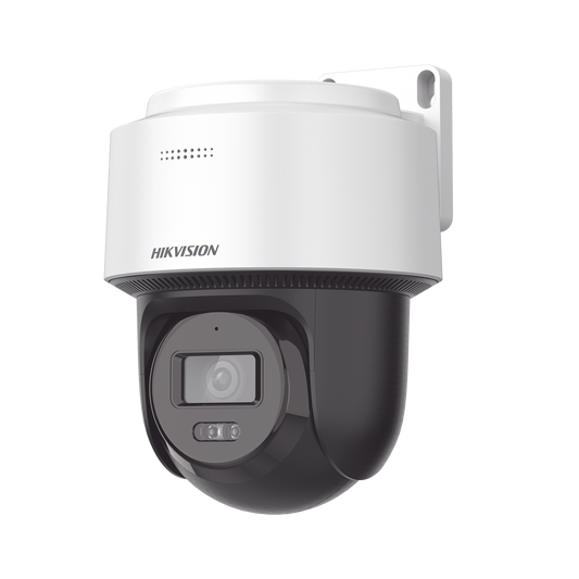 Domo PT IP 4 Megapixel / Lente 4 mm / Dual Light (30 mts IR + 30 mts Luz Blanca) / ACUSENSE / Autoseguimiento en Humanos / PoE / IP66 / Micrófono y Bocina Integrado (Audio de Dos Vías) / Micro SD / Incluye Montaje de Pered o Techo