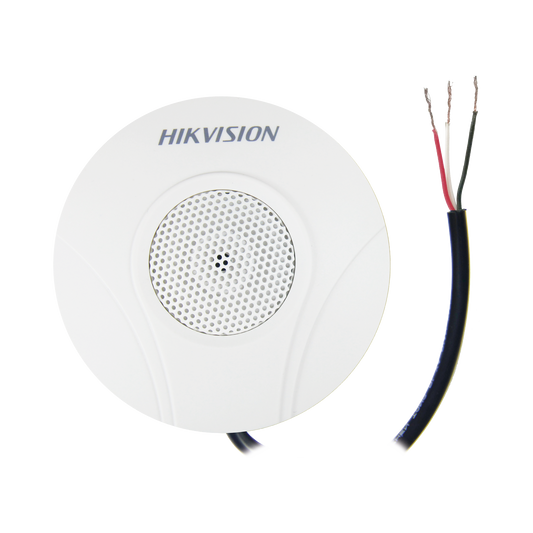 Micrófono Omnidireccional (360°) / Uso en Interior / Preamplificado para CCTV / Cancelación de Ruido Ambiental | HIKVISI