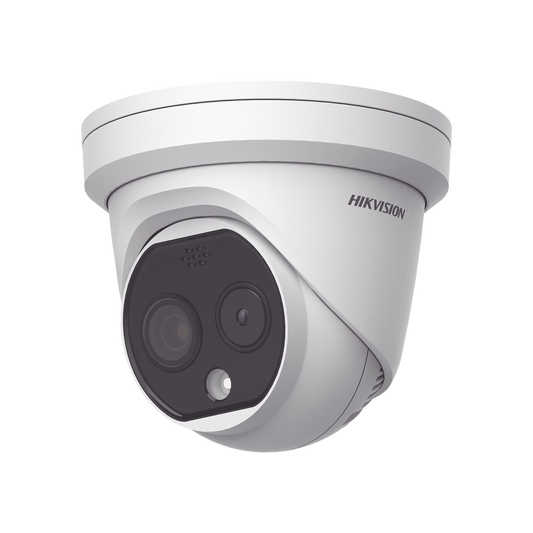 Turret IP Dual / Térmica 1.8 mm (160 x 120) / Óptico 2 mm (4 Megapixel) / Detección de Personas 53 mts / 15 mts IR / Ext