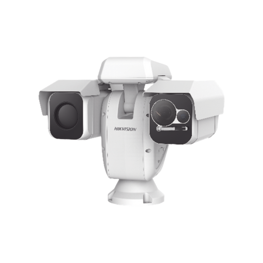 PTZ Punta de Poste IP Dual / Lente Térmico 100 mm (640 X 512) / Lente Óptico 56X Zoom (4 Megapixel) / 800 mts IR Laser /