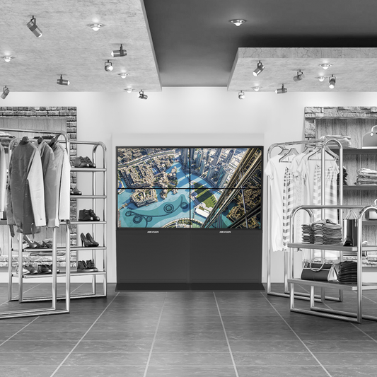 Kit Videowall Comercial 2X2 / Incluye 4 Pantallas 55" / Controlador de 2 Entradas HDMI / Base de Piso | HIKVISION