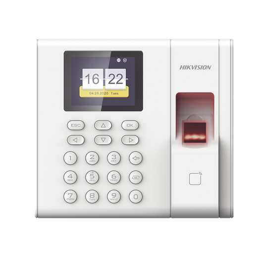 Checador de Huella con Batería de Respaldo / Reportes por USB / 1,000 Usuarios / 1000 Huellas / 100,000 Registros / Lector de Tarjetas EM / Uso con iVMS-4200.