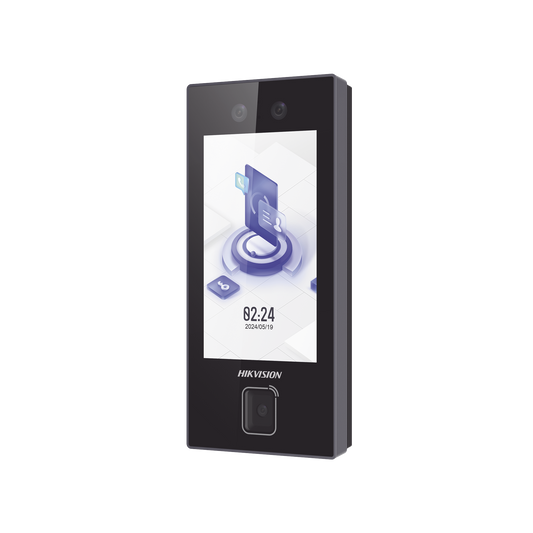 Terminal Facial Min Moe con LECTOR DE QRs FISICO Ultra Rápido y Tarjetas MIFARE / 3000 Rostros / Pantalla 4.5" / Administrable en la Nube con HikConnect Teams / Exterior IP65 / PoE / WiFi