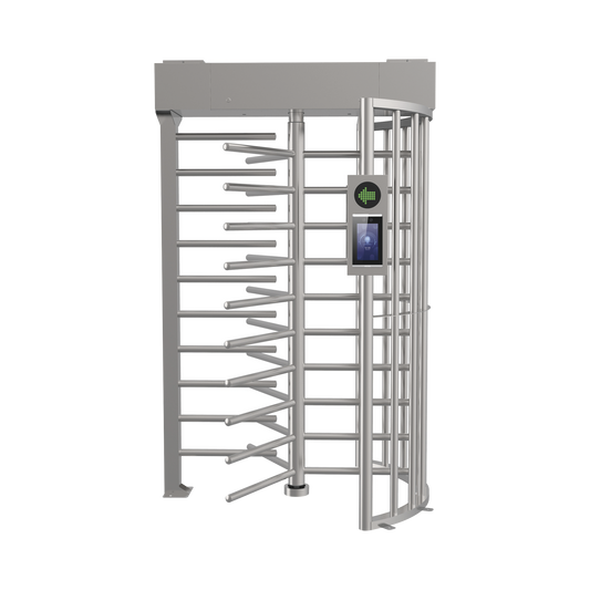 Torniquete SENCILLO (1 Carril) de Cuerpo Completo Bidireccional / Exterior / Acero Inoxidable SUS304 / 30 Personas por Minuto / Compatible con Reconocimiento Facial (Terminal no Incluida)