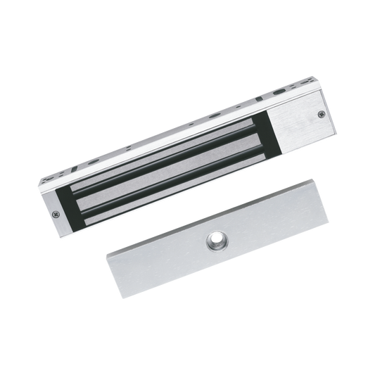 Chapa Magnética de 617 Lbs (280 Kg) / Montaje en Puerta Normal o de Vidrio / Certificado CE / Uso en Interior / Indicador LED / Magnetismo Anti-residual