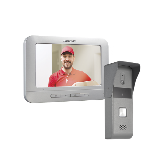 Kit de Videoportero Analógico con Pantalla LCD a Color de 7" / Frente de Calle para Exterior IP65 / Salida de Relevador 