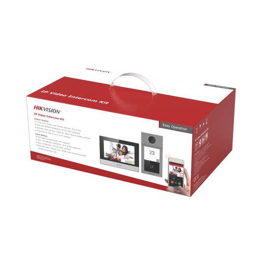 Kit de Videoportero IP (Frente de Calle + Monitor + Memoria MicroSD) / Llamada y Apertura Remota desde App Hik-Connect /