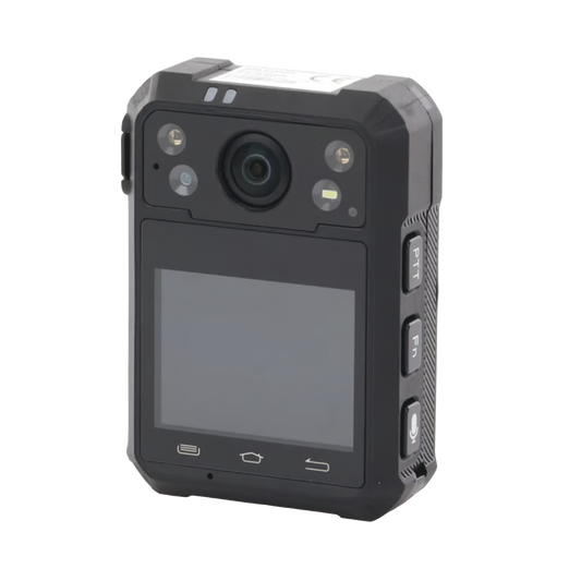 Body Camera Portátil / Grabación a 1920 Ã— 1080p / Pantalla Frontal 1.77" TFT / Conexión Remota 4G / WiFi / GPS / Fotos de Hasta 40 Megapixel / IP68 / H.265 / 128 GB de Almacenamiento / Microfono Integrado