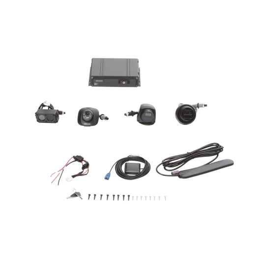 Kit DVR Móvil 1080P / Incluye 4 Cámaras TURBOHD / Soporta 4G / GPS / Soporta Memoria SD | HIKVISION