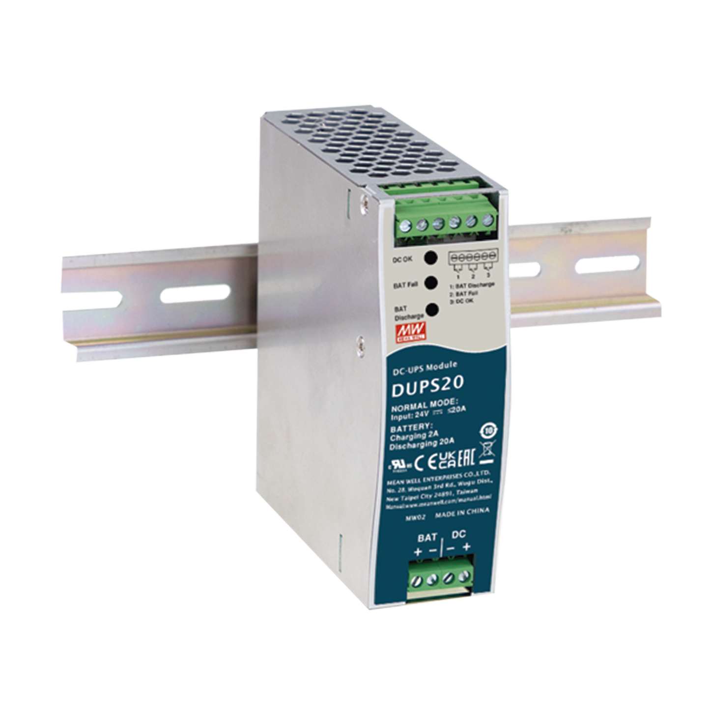 UPS PARA CD / 24VCD 20A / RIEL DIN / PARA BATERÃAS DE 4 A 135 AH