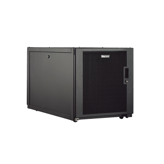 Gabinete Profesional de Telecomunicaciones, de Piso, 12 UR, 600 mm de Ancho y 1070 mm de Profundidad, Color Negro | PAND