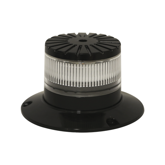 Baliza LED compacta discreta, domo claro, color ambar/verde