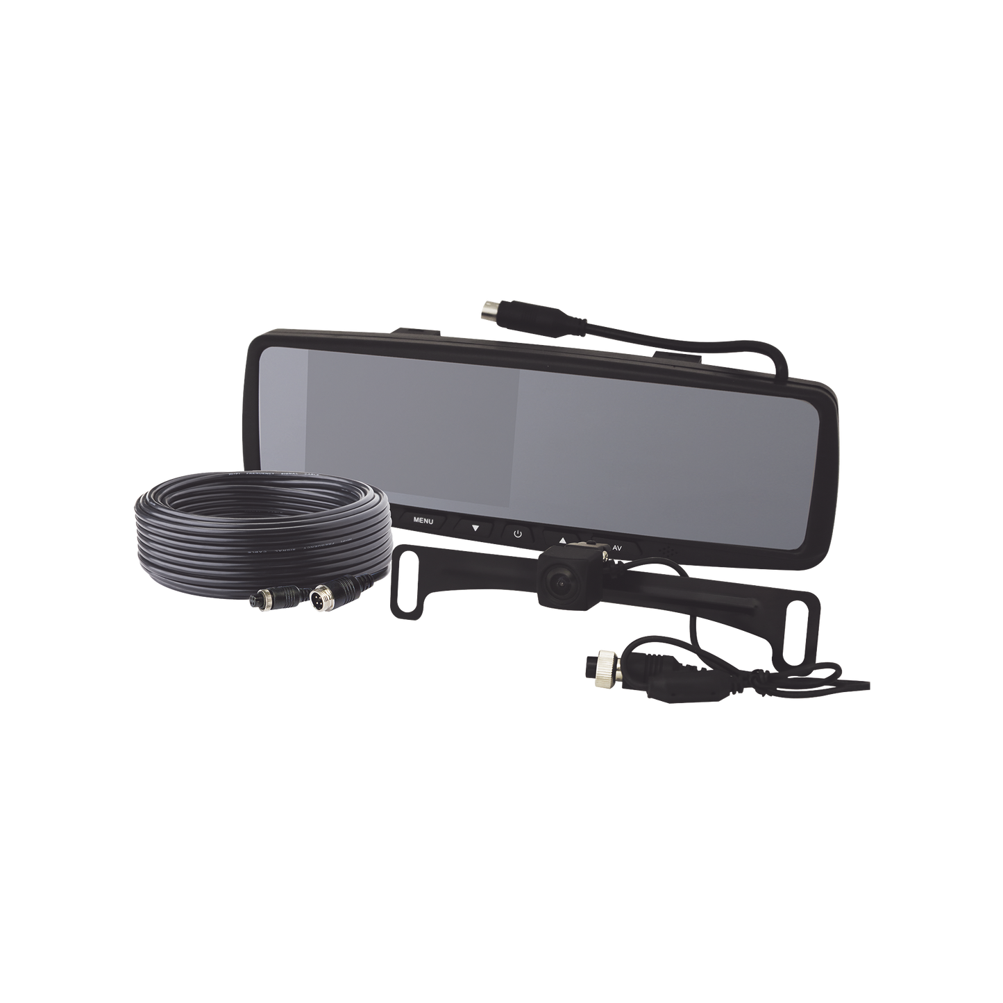 Sistema alÃ¡mbrico de reversa con cÃ¡mara y monitor de 4.3 pulgadas, Incluye cÃ¡mara para placa de  170Â°