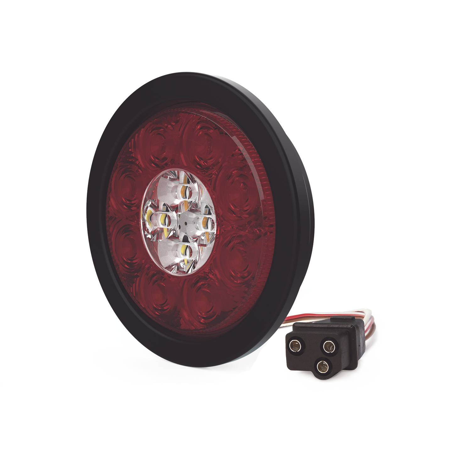 PlafÃ³n Circular de 5.4" Para Camiones de Transporte, 16 LED Ultra Brillantes, Color Rojo/Claro/Ambar