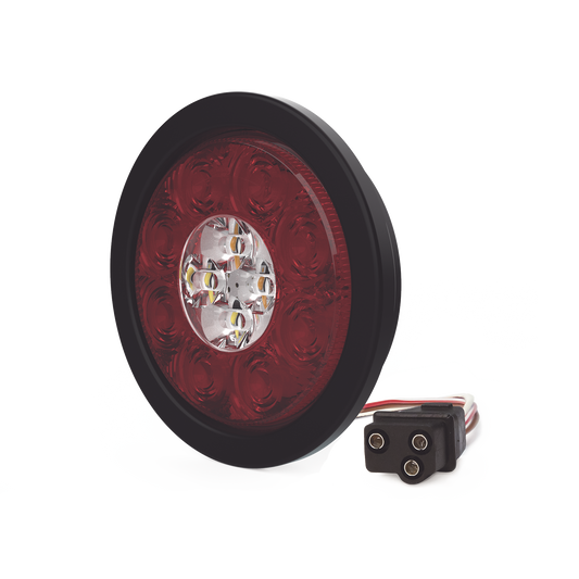 PlafÃ³n Circular de 5.4" Para Camiones de Transporte, 16 LED Ultra Brillantes, Color Rojo/Claro/Ambar