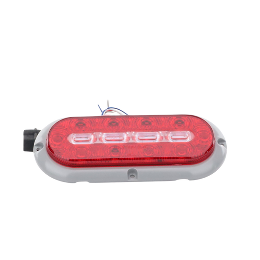 PlafÃ³n Ovalado de 7.5" Para Camiones de Transporte, 18 LED Ultra Brillantes, Color Rojo/Claro/Ambar