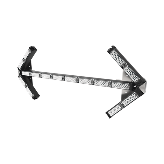 Barra de luces LED en flecha  de doble cabezal en una sola pieza Director de trÃ¡fico de 53.8 pulgadas, iluminaciÃ³n color Ã¡mbar.