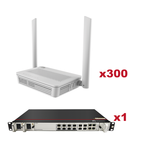 Kit 300 ONTs EG8021V5 GPON WiFi5 + 1 OLT EA5801E-GP08 (8 puertos GPON)