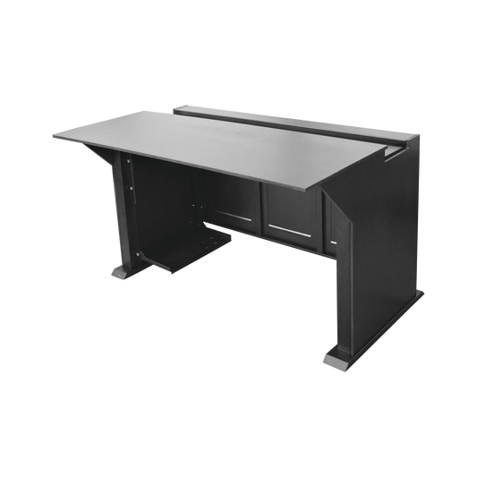 EstaciÃ³n Mobiliaria Profesional de Monitoreo y Control / Videovigilancia / Acceso / Alarmas / Etc... / Metal Negro y Madera Tono Oscuro