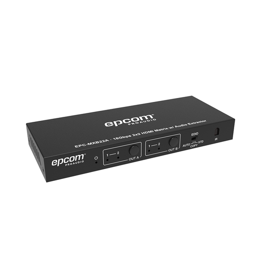 Matricial HDMI | 2x2 | 4K2K@60Hz | HDR |Â YCbCr 4:4:4 |Â EDID Auto | Extractor de Audio |Â Salida de audio anÃ¡loga y digitalizados | HDCP 2.2 | 18 Gbps