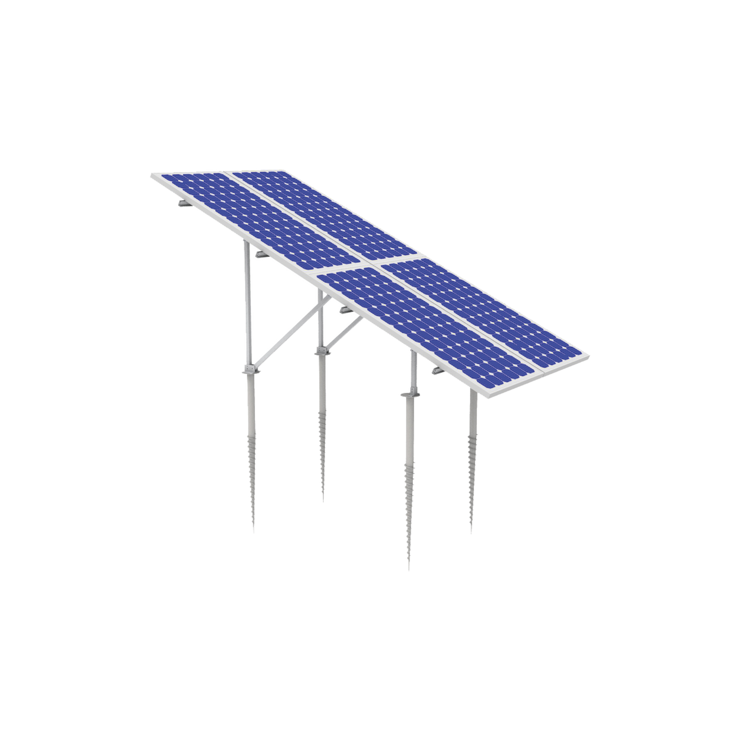 KIT (2X2) Montaje en tierra con tornillo para 4 mÃ³dulos fotovoltÃ¡icos