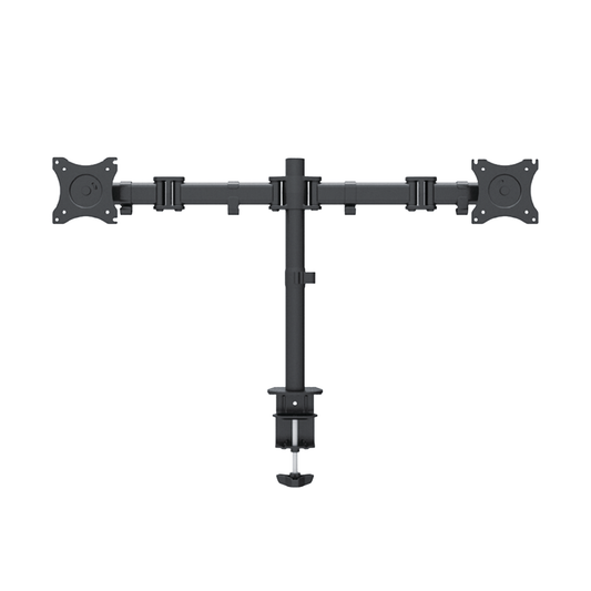 Montaje de Escritorio articulado para 2 monitores de 13 a 27" /  Soporta hasta 10 kg / Vesa 75 x 75 / 100 x 100 / Acero / Giro: 360Â°