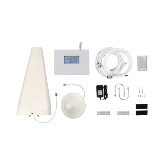Kit Amplificador de SeÃ±al Celular TRIPLE banda de frecuencia / Mejora las llamadas convencionales y VoLTE / Soporta los datos de las tecnologÃ­as 2G, 3G y 4G de TELCEL, AT&T y MOVISTAR / Puede cubrir hasta 2 espacios de 300 m2 cada uno.