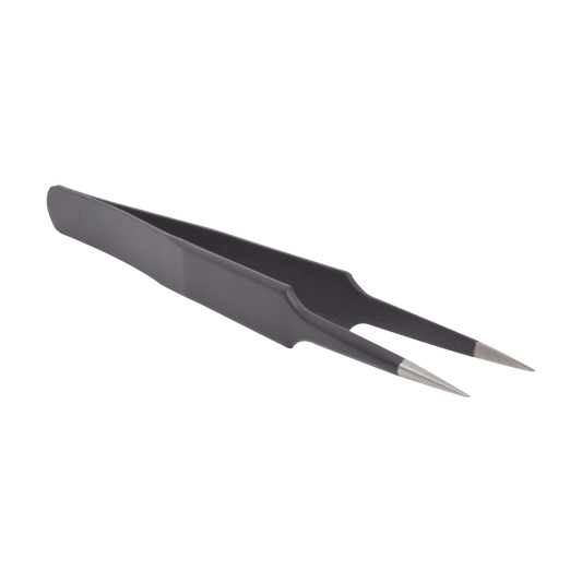 Pinzas AntiestÃ¡ticas Inoxidable con Pintura AntiestÃ¡tica en Mango. Punta de Ãngulo Agudo.