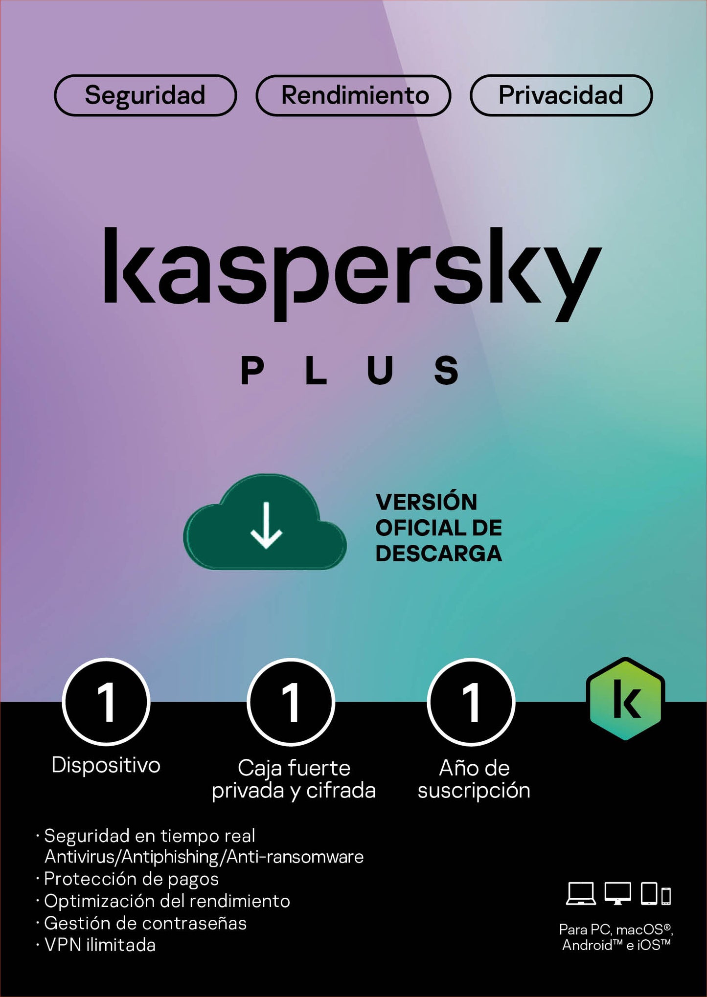 Kaspersky Plus 1 Dispositivo 1 Año (Internet Security)