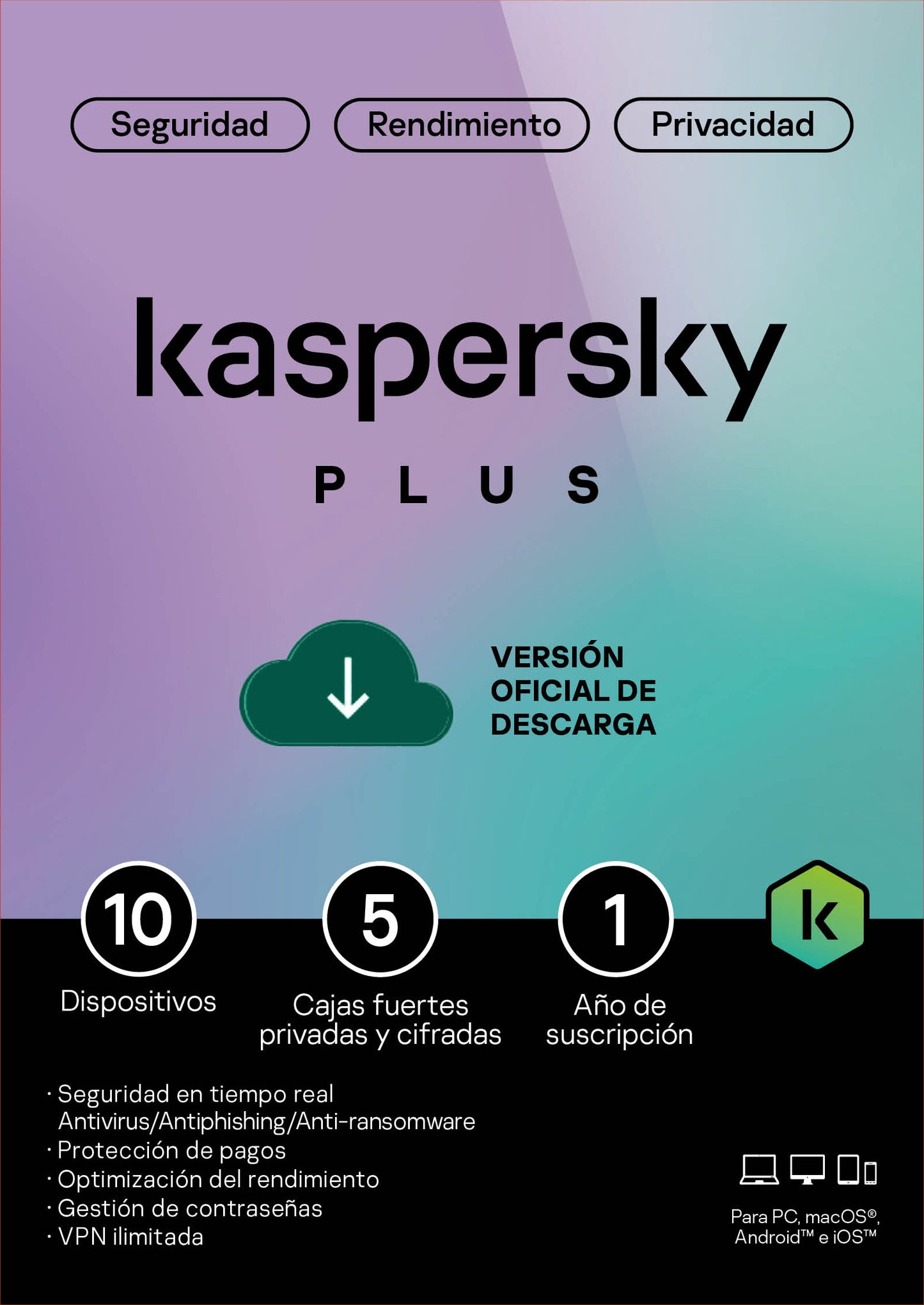 Kaspersky Plus 10 Dispositivos 1 Año (Internet Security)