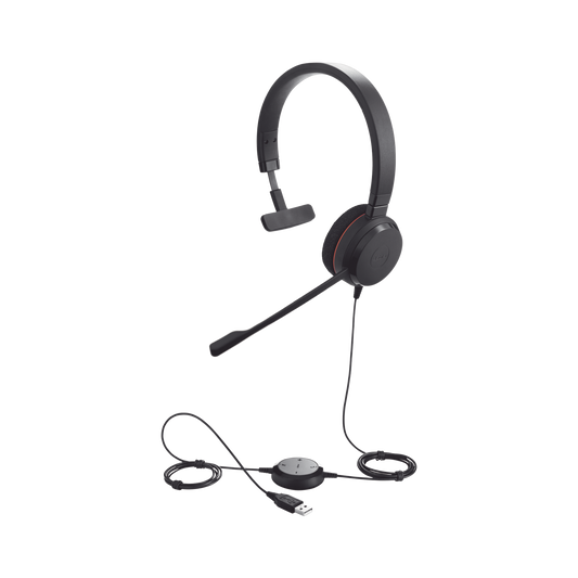 Jabra Evolve 20 Mono con conexiÃ³n USB, micrÃ³fono con cancelaciÃ³n de ruido de ultima generaciÃ³n, configuraciÃ³n Plug and Play (4993-829-209)