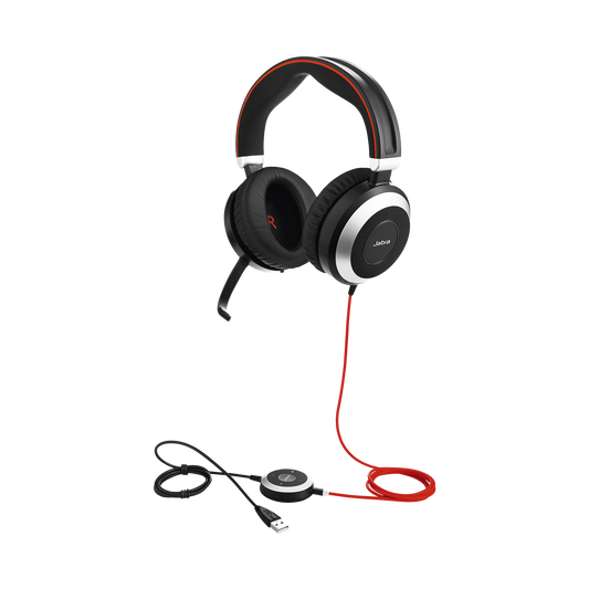 Jabra Evolve 80 con conexiÃ³n USB / 3.5mm, cancelaciÃ³n activa/pasiva de ruido con indicador de ocupado (7899-823-109)