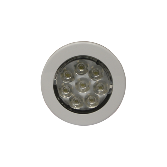 Mini luz de cortesÃ­a de 8 LEDs circular con bisel blanco 2.8"