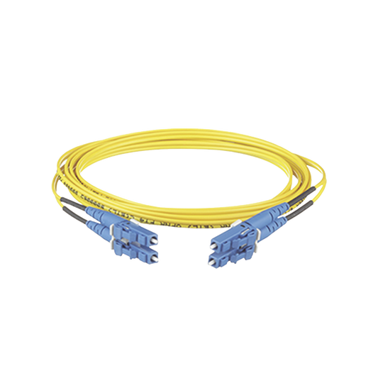Jumper de Fibra Optica Monomodo 9/125 OS2, LC-LC Duplex, OFNR (Riser), Color Amarillo, 12 Metros | PANDUIT