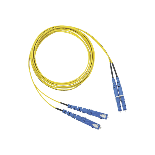 Jumper de Fibra Optica Monomodo 9/125 OS2, LC-SC Duplex, OFNR (Riser), Color Amarillo, 1 Metro | PANDUIT