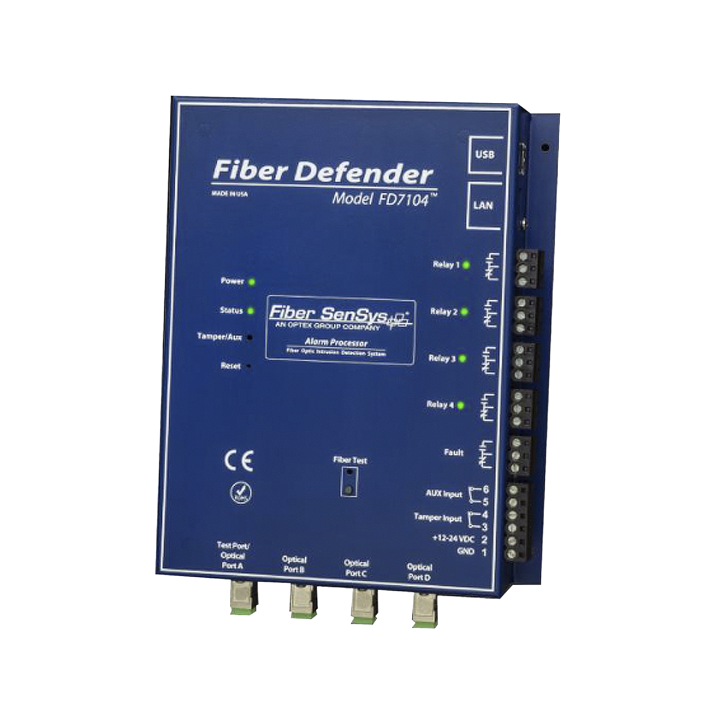 Sensor de Seguridad Perimetral por Fibra Ã“ptica Sensitiva / 4 zonas / 800 metros mÃ¡ximo por zona