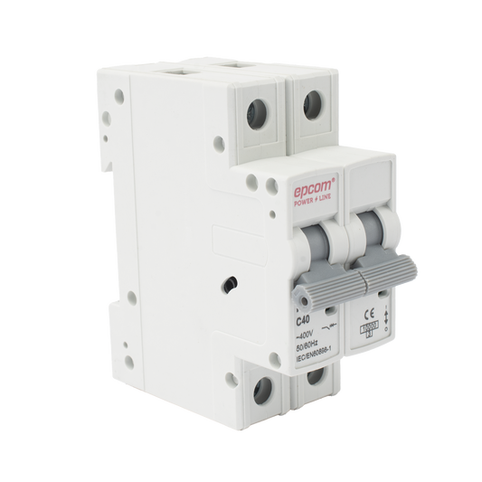 ProtecciÃ³n TÃ©rmica 2P, 40A,  Corriente Alterna  400 Vca para AplicaciÃ³n Fotovoltaica Montaje Riel DIN