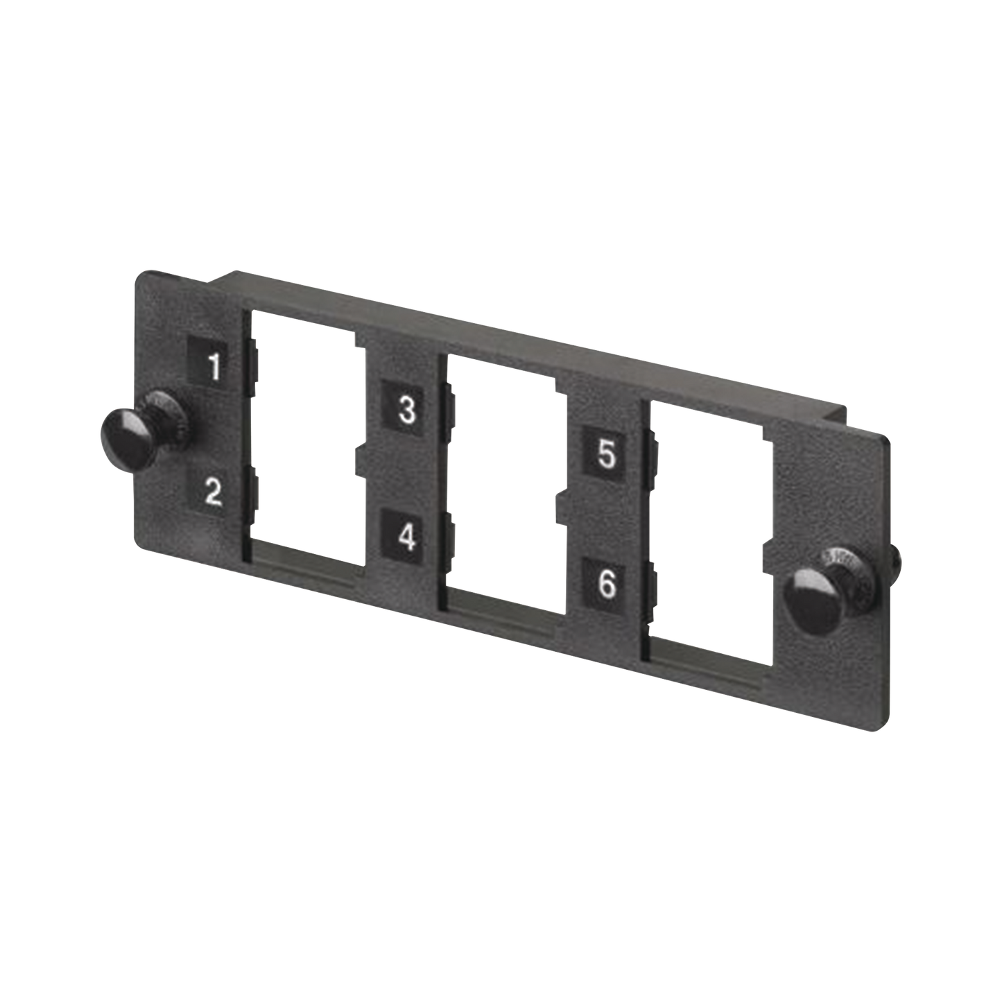 Placa Modular FAP de 6 Puertos Mini-Com, Acepta Módulos de Fibra Óptica, Cobre o Audio y Video, Color Negro | PANDUIT