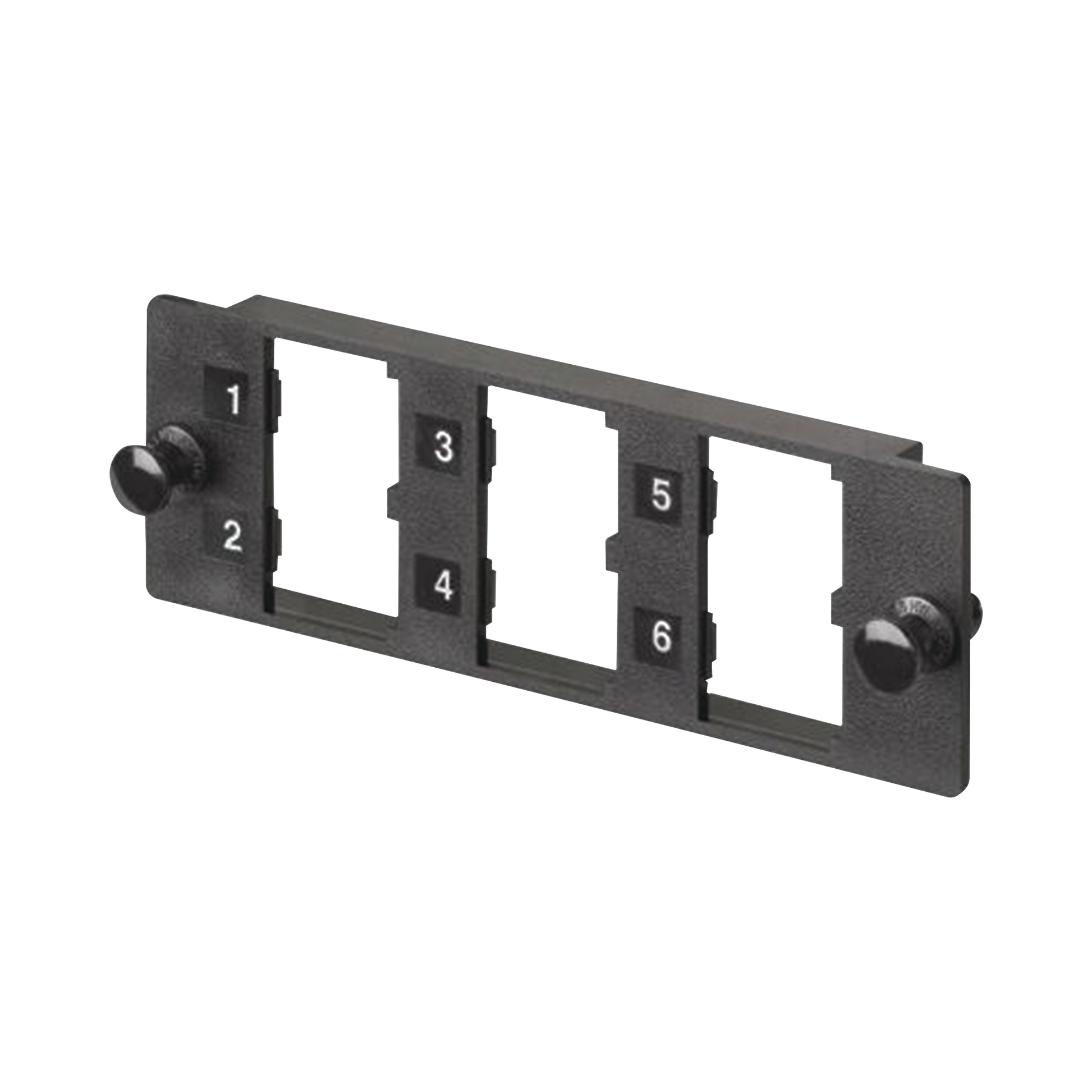 Placa Modular FAP de 6 Puertos Mini-Com, Acepta Módulos de Fibra Óptica, Cobre o Audio y Video, Color Negro | PANDUIT