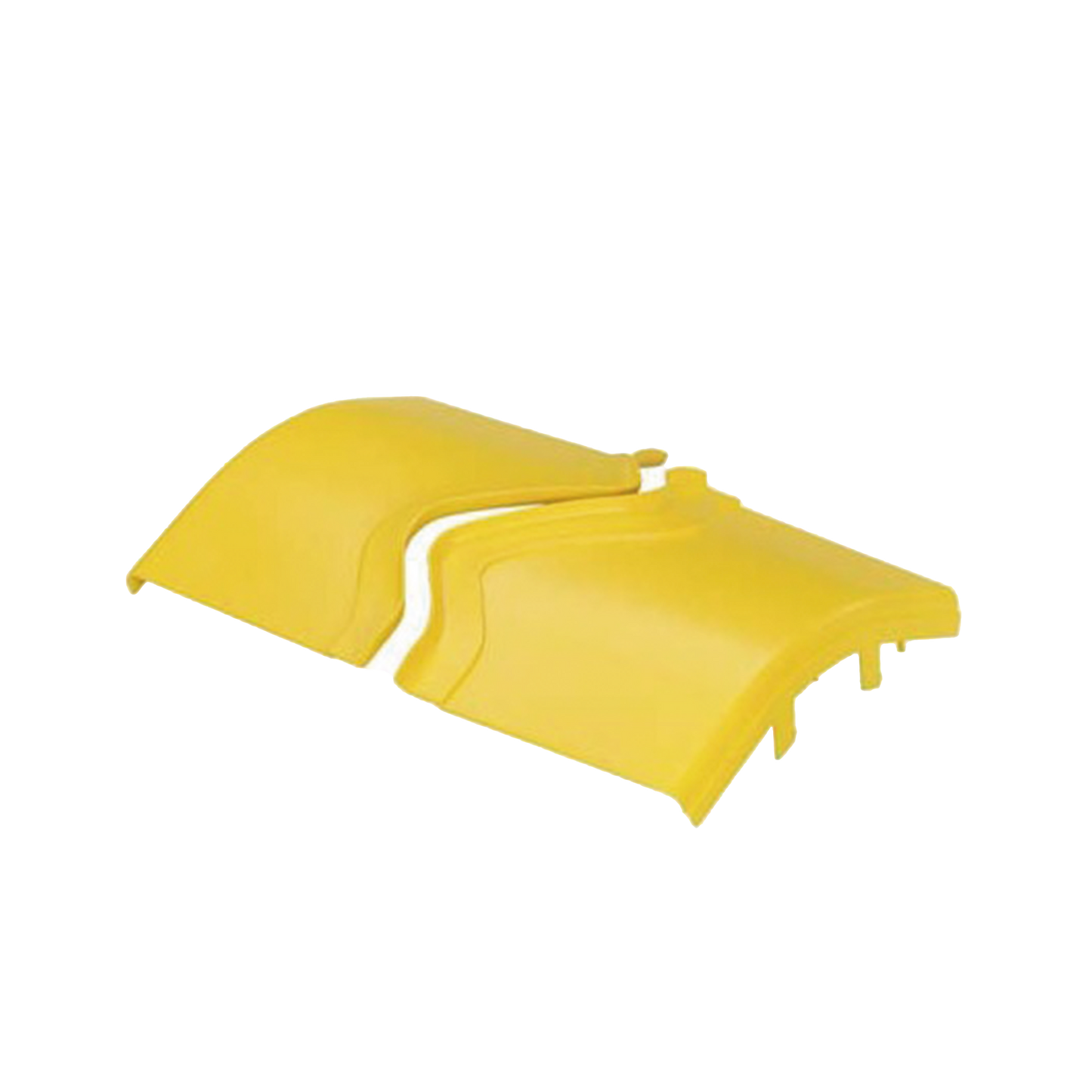 Tapa de Bajada Vertical Exterior de 45º, Para uso con Canaletas 12X4 FiberRunnerâ„¢, Color Amarillo