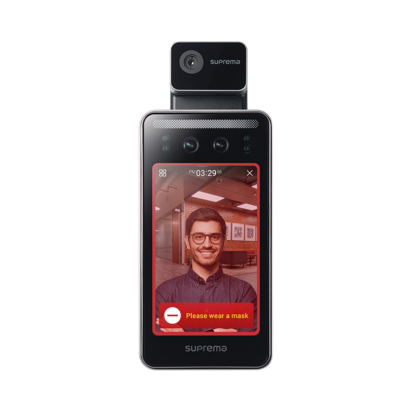 Face station F2, Lector Facial / NotificaciÃ³n por Temperatura / RFID(125kHz EM & 13.56 Mhz MIFARE) compatible con SEOS y  con BioStar2