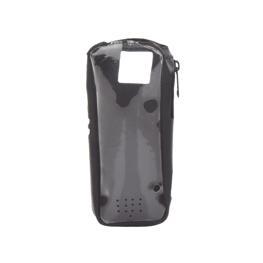 Funda Reforzada en Piel para Cinto, con Cierre y Amplio Visor Frontal Transparente para Radios AÃ©reos IC-A25.