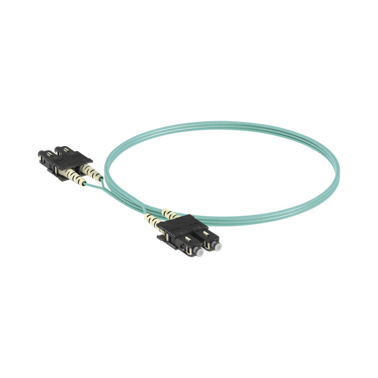 Jumper de Fibra Optica Multimodo 50/125 OM3, SC-SC Duplex, OFNR (Riser), Color Aqua, 3 Metros | PANDUIT
