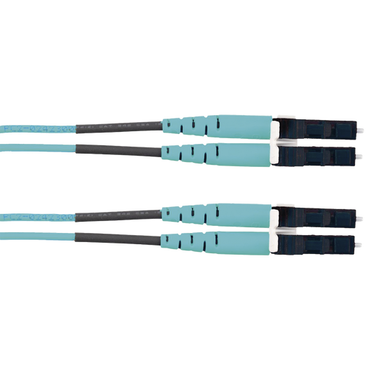 Jumper de Fibra Optica Multimodo 50/125 OM3, LC-LC Duplex, LSZH (Cero Halógenos), Color Aqua, 2 Metros | PANDUIT