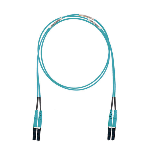 Jumper de Fibra Optica Multimodo 50/125 OM3, LC-LC Duplex, LSZH (Cero Halógenos), Color Aqua, 5 Metros | PANDUIT