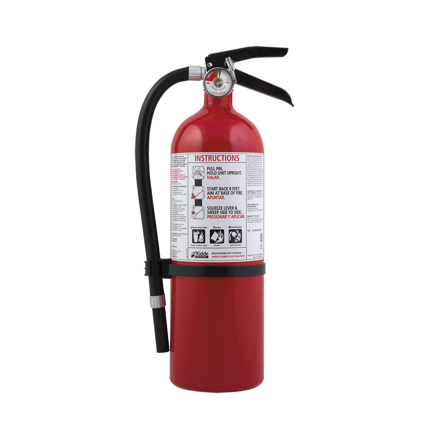 Extintor Desechable de Polvo QuÃ­mico Seco ? Fuegos Clase A, B y C ? Talleres y Garaje ? Paquete con 4 ? Cilindro Blanco ? 5.5 lb Pieza
