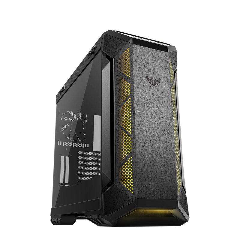 Gabinete gamer ASUS TUF Gaming GT501 con Ventana RGB, Midi Tower, ATX, EATX,Micro ATX,Mini-ITX, USB 3.1, sin Fuente, 4 Ventiladores Instalados (3x RGB),