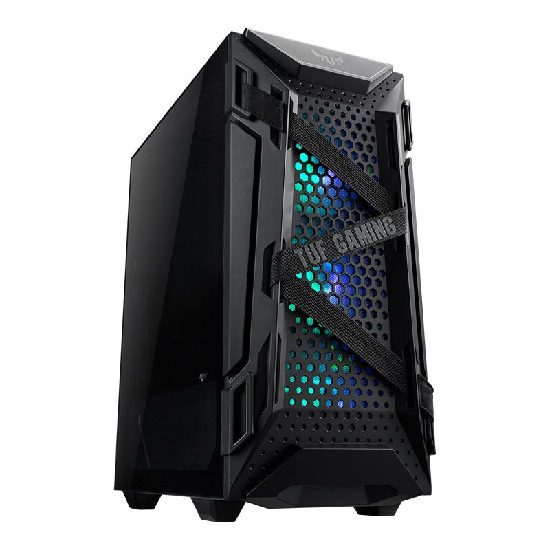 Gabinete Gamer ASUS TUF Gaming GT301 con Ventana, Midi-Tower, ATX, Micro-ATX, Mini-ATX, USB 3.2, sin Fuente, 4 Ventiladores Instalados, Negro