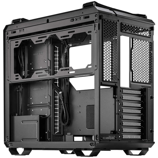 Gabinete ASUS TUF Gaming GT502 con Ventana, Midi-Tower, ATX, Micro-ATX, Mini-ITX, USB 3.2, sin Fuente, Cristal templado, Negro